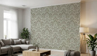 Neutral Botanical Leaf Symmetry Wallpaper⁠