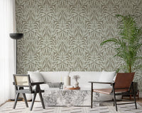 Neutral Botanical Leaf Symmetry Wallpaper⁠