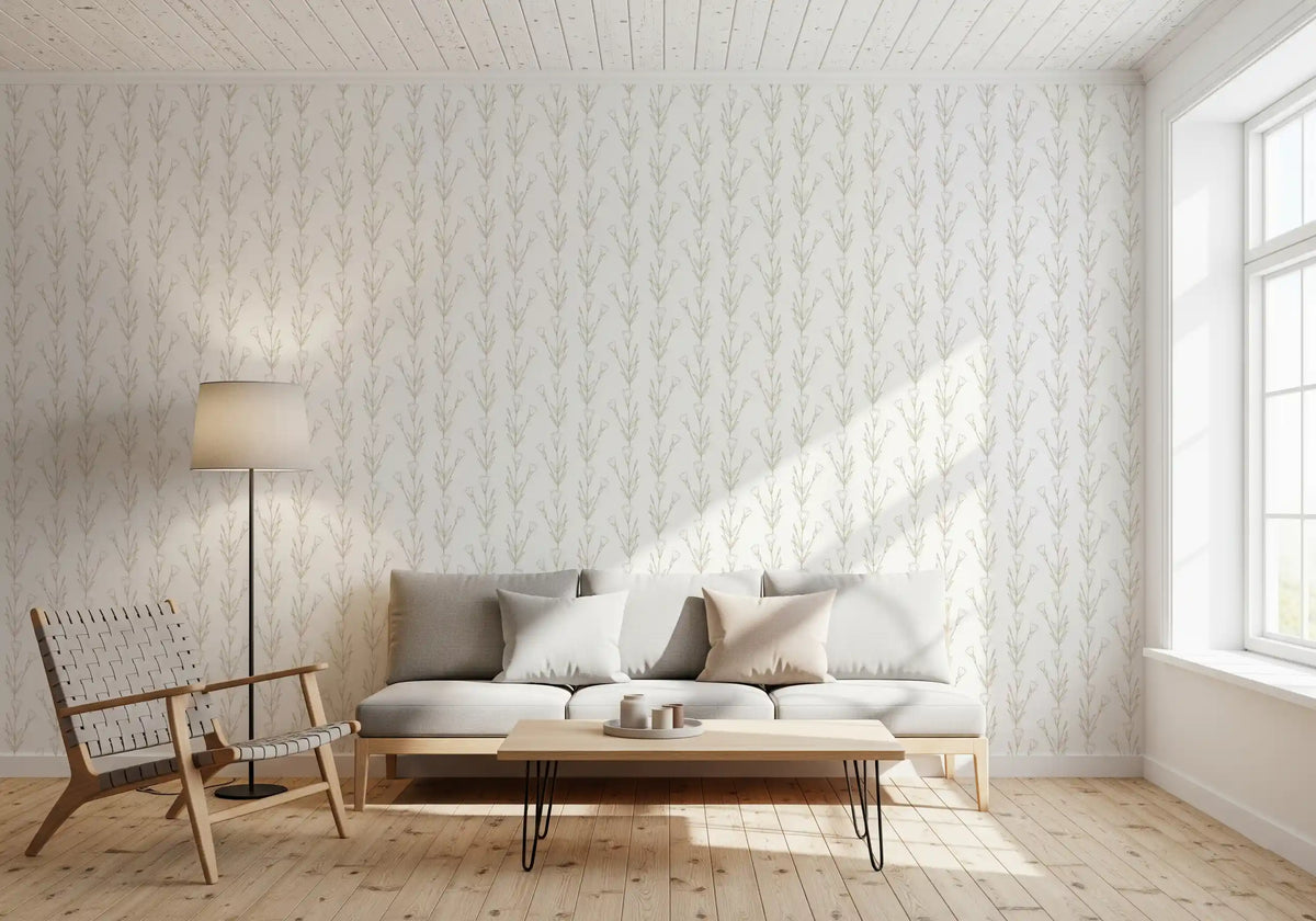 Minimalist Botanical Line Sketch Wallpaper⁠