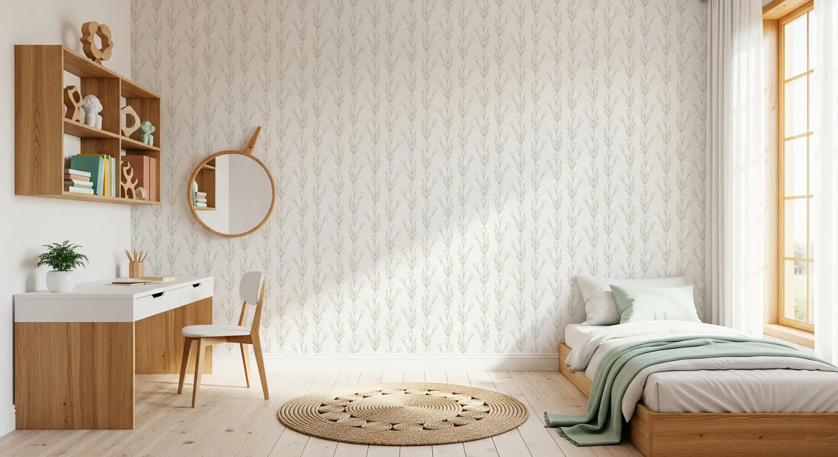 Minimalist Botanical Line Sketch Wallpaper⁠