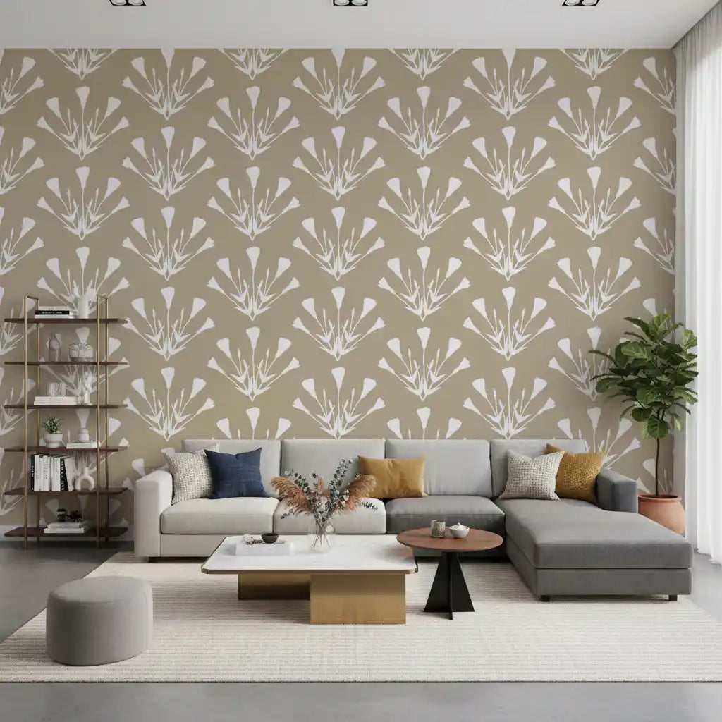 Minimalist Botanical Silhouette Sprigs Wallpaper⁠