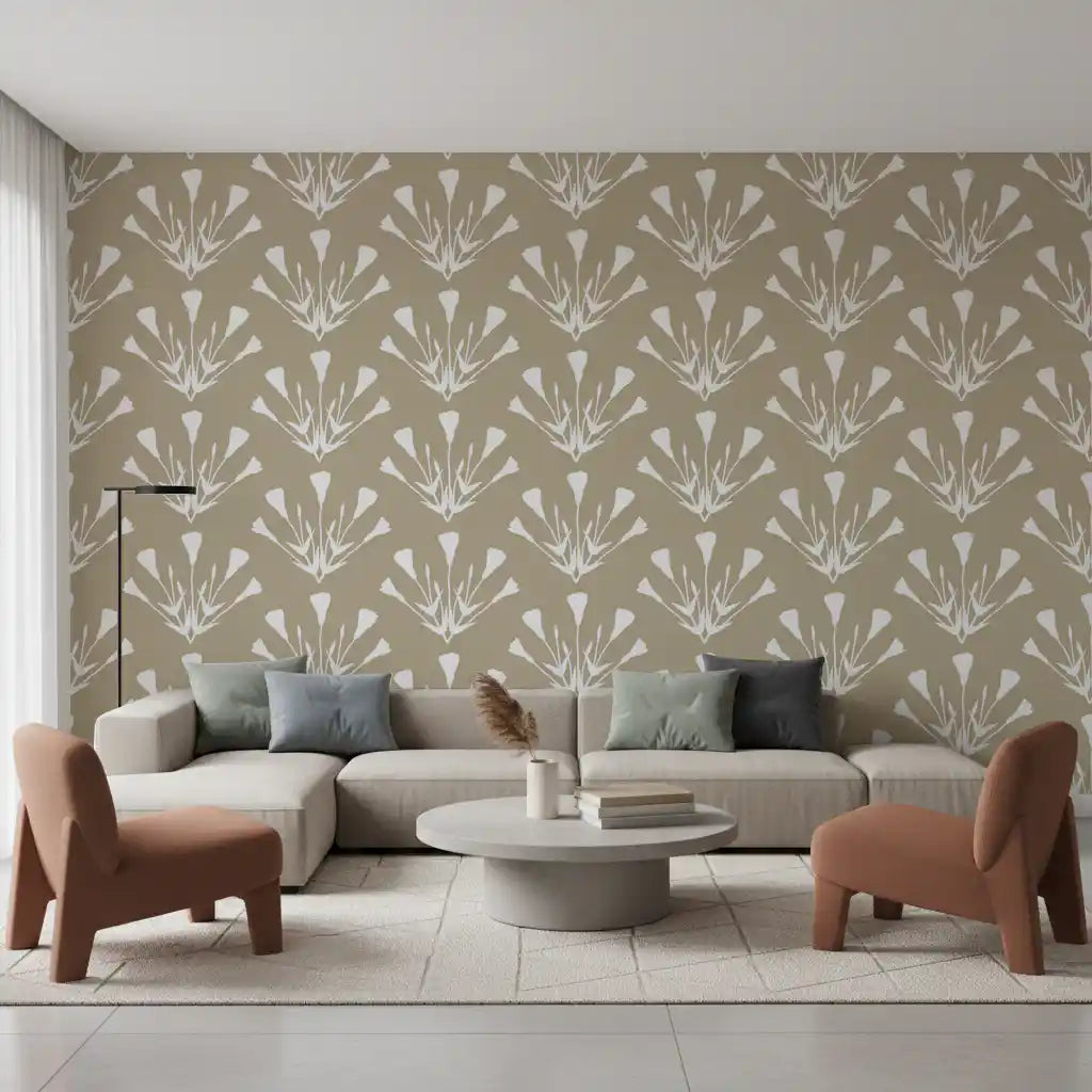 Minimalist Botanical Silhouette Sprigs Wallpaper⁠