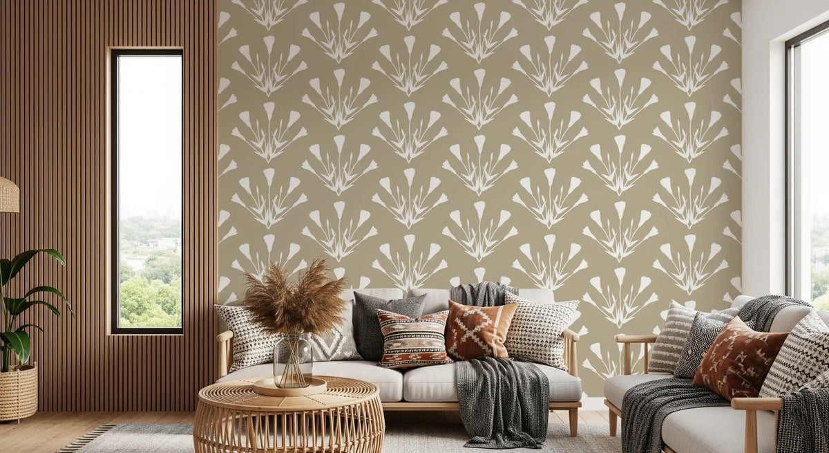 Minimalist Botanical Silhouette Sprigs Wallpaper⁠