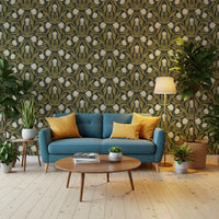 Art Nouveau Tulip Botanical Pattern Wallpaper⁠