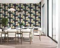 Midnight Meadow Botanical Clusters Wallpaper⁠