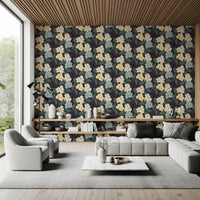 Midnight Meadow Botanical Clusters Wallpaper⁠