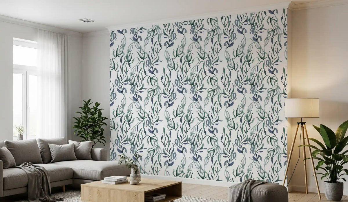 Watercolor Seaweed Silhouette Wallpaper⁠