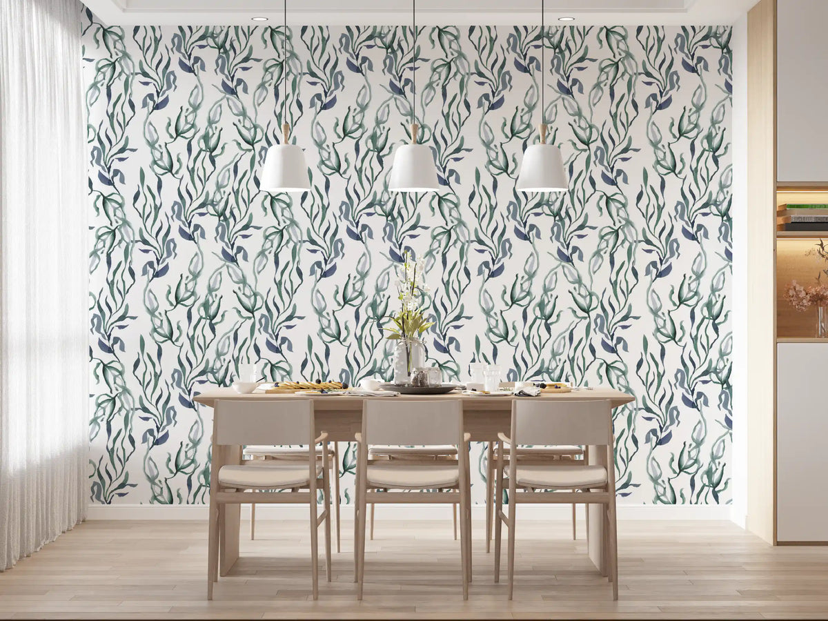 Watercolor Seaweed Silhouette Wallpaper⁠