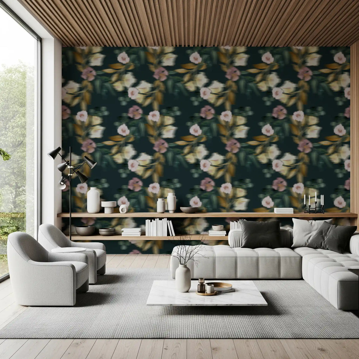Blurred Botanical Garden Meadow Wallpaper⁠