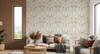 Minimalist Botanical Beige Sketch Wallpaper⁠