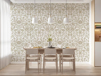 Minimalist Botanical Beige Sketch Wallpaper⁠