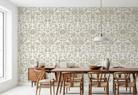 Minimalist Botanical Beige Sketch Wallpaper⁠