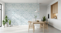 Soft Blue Botanical Damask Wallpaper⁠