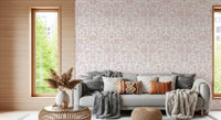 Textured Pink Damask Vine Wallpaper⁠