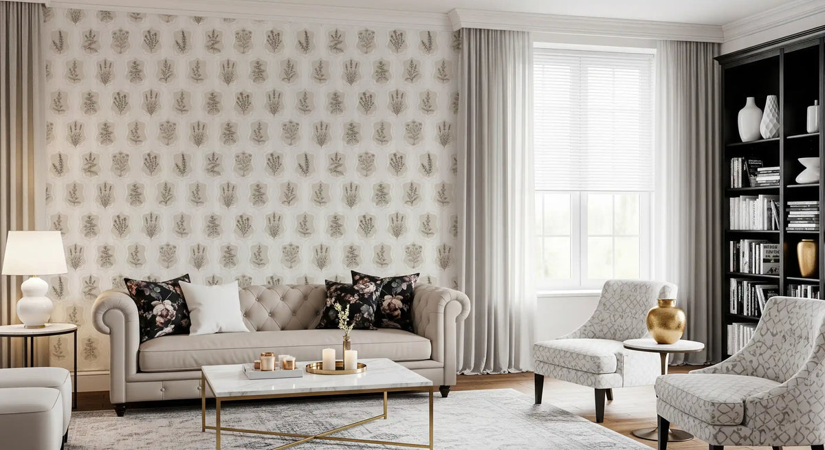 Vintage Botanical Herb Collection Wallpaper⁠