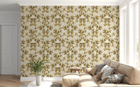 Vintage Hand-Painted Foliage Repeats Wallpaper⁠