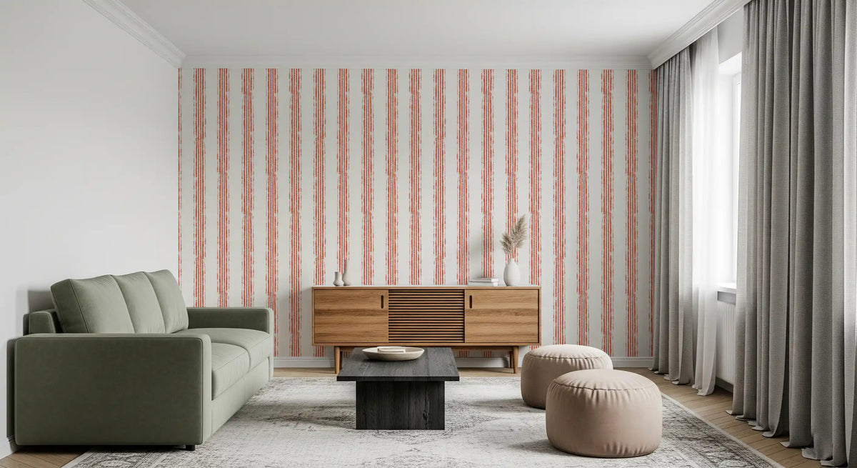 Minimalist Terracotta Line Pattern Wallpaper⁠