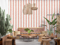 Minimalist Terracotta Line Pattern Wallpaper⁠