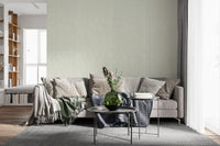 Sage Green Hand-Drawn Vertical Stripes Wallpaper⁠