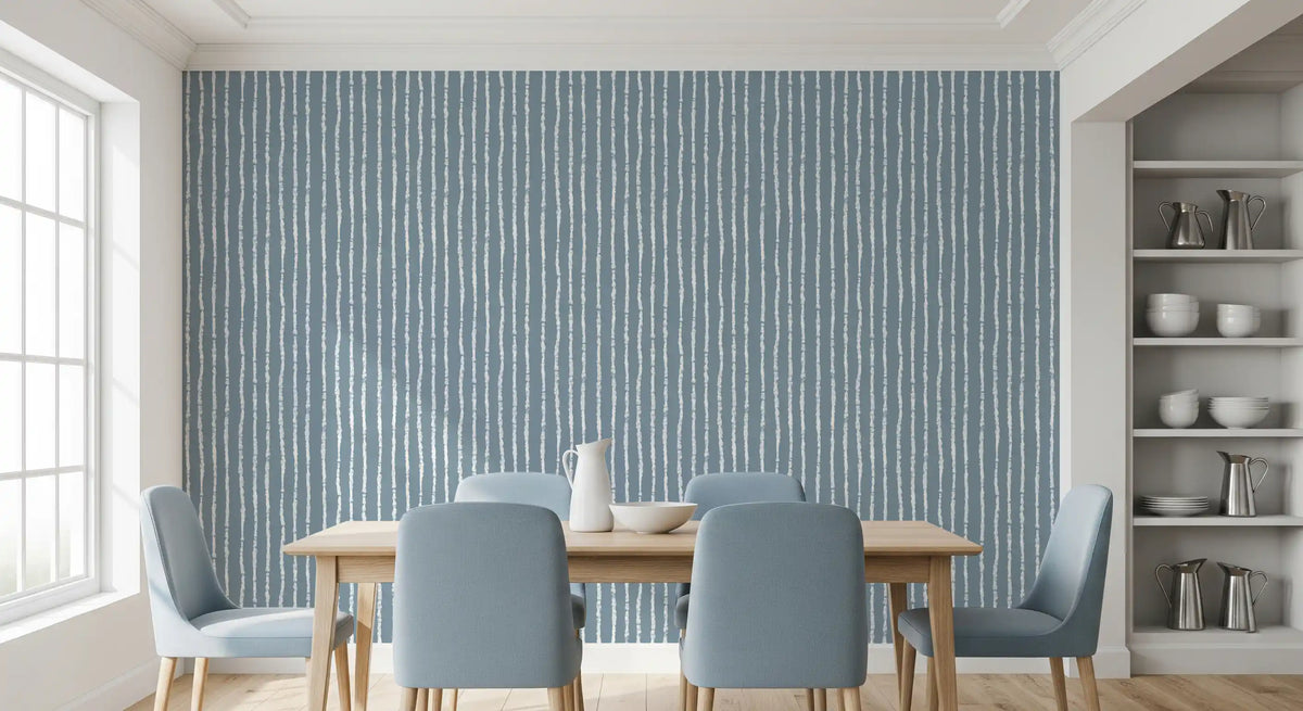 Minimalist Blue Vertical Brushstrokes Wallpaper⁠