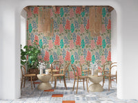 Delphinium Garden Retro Summer Floral Brights Wallpaper⁠