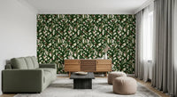 Dense Christmas Evergreen Pine Branch Winter Forest Pattern Wallpaper⁠
