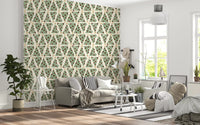 Alternating Holiday Xmas Staggered Christmas Trees Grid Wallpaper⁠