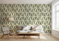 Alternating Holiday Xmas Staggered Christmas Trees Grid Wallpaper⁠