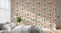 Preppy Christmas Tree Bows Ribbon Stripes - Cranberry Red Wallpaper⁠