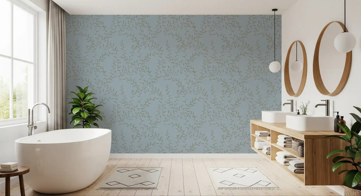 Minimalist Willow Leaf Stream Wallpaper⁠