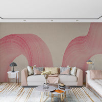 Abstract Crimson Fluid Waves Wall Mural