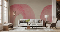 Abstract Crimson Fluid Waves Wall Mural