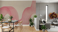 Abstract Crimson Fluid Waves Wall Mural