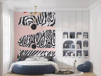Modern Rainbow and Zebra Patterned Cars Wall Mural