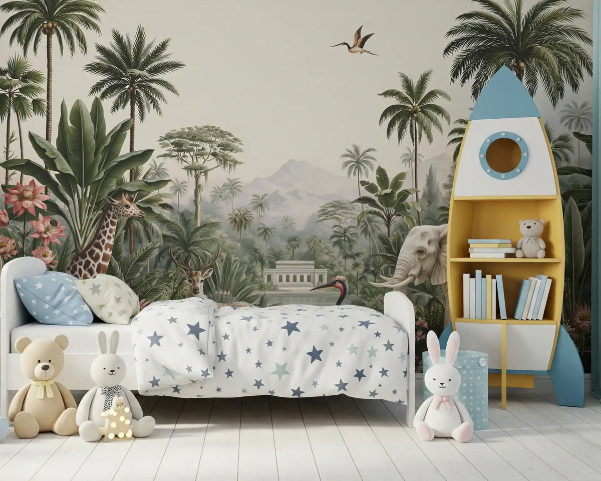Safari Serenity Tropical Landscape Wall Mural