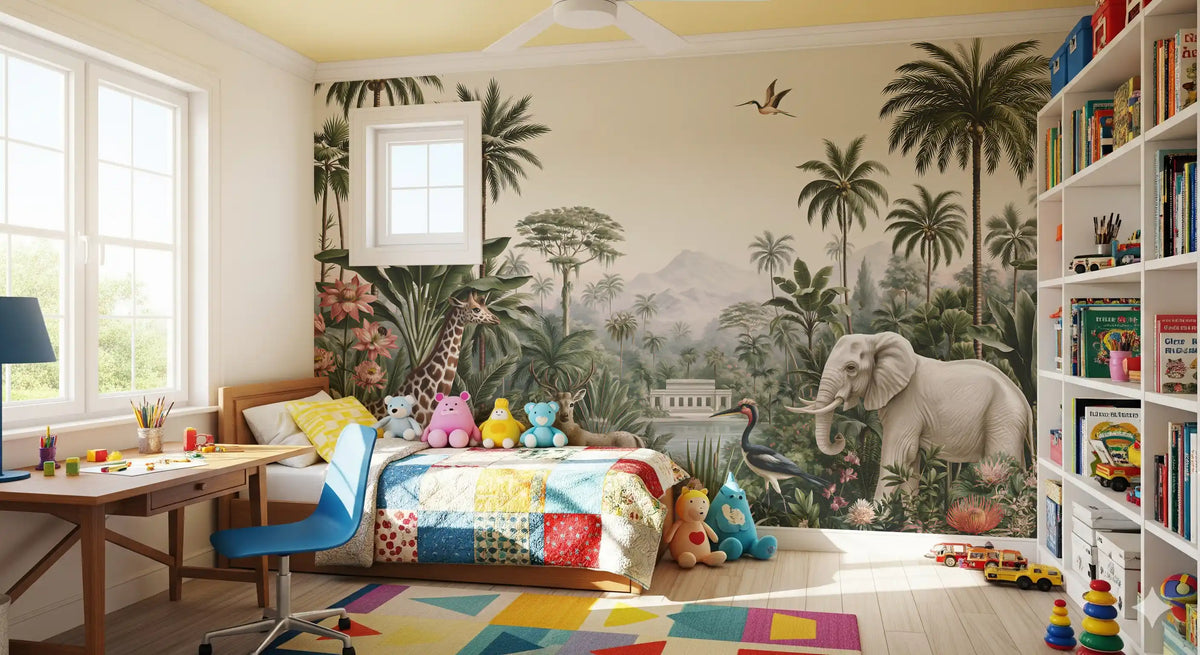 Safari Serenity Tropical Landscape Wall Mural