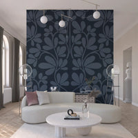 Midnight Botanical Damask Wall Mural