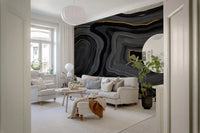 Monochrome Agate Flow Wall Mural