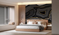 Monochrome Agate Flow Wall Mural