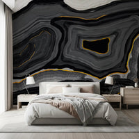 Monochrome Agate Flow Wall Mural
