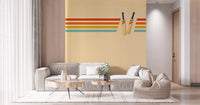 Vintage Cricket Stripes Wall Mural