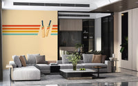 Vintage Cricket Stripes Wall Mural