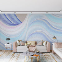 Fluid Azure Waves Wall Mural