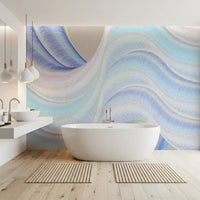 Fluid Azure Waves Wall Mural