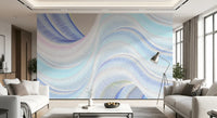 Fluid Azure Waves Wall Mural