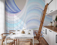 Fluid Azure Waves Wall Mural