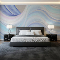 Fluid Azure Waves Wall Mural