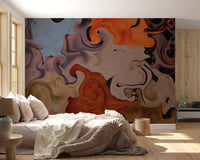 Abstract Painted Swirls Wall Mural