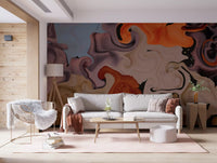 Abstract Painted Swirls Wall Mural