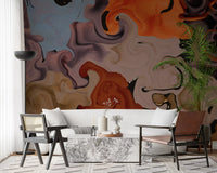 Abstract Painted Swirls Wall Mural